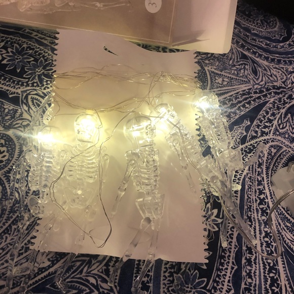 Pier 1 Halloween Skeleton Glimmer Strings Lights 10’ 7 in 1 Function Glam - Picture 5 of 15